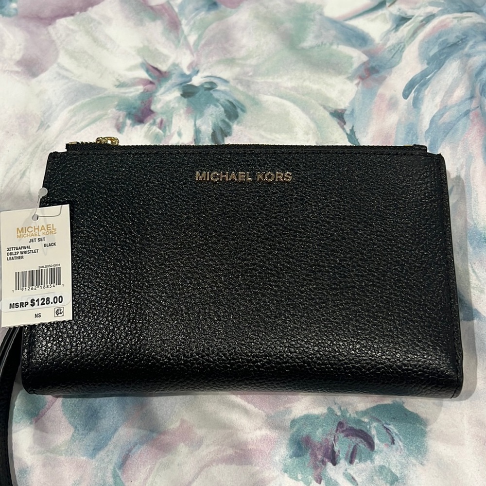 MICHAEL KORS - DOUBLE ZIP WRISTLET LEATHER